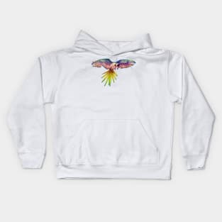 Rainbow Macaw in Flight Kids Hoodie